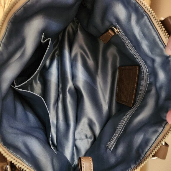 Coach Tan Brown Signature Op Art Satchel Bag - Picture 6 of 12